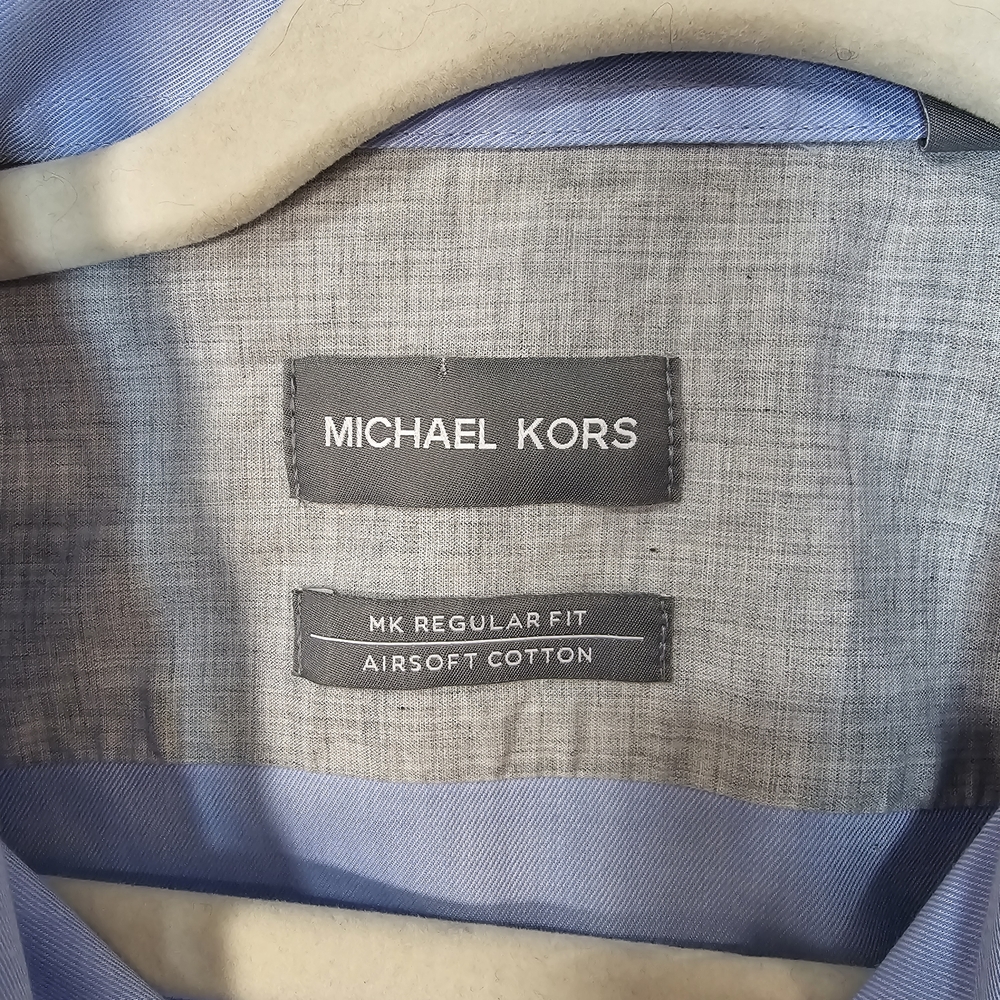 Michael Kors Men's Blue Dress Shirt 16.5 34/35 - Picture 4 of 11